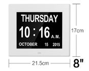 8 de Kaart LEIDENE van de duim van de Videobrochure Digitale van de het Alarmdag Bureau Elektronische Eeuwige Kalender de Klok Witte Color/UL Adapter/extra l