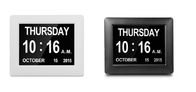 8 de Kaart LEIDENE van de duim van de Videobrochure Digitale van de het Alarmdag Bureau Elektronische Eeuwige Kalender de Klok Witte Color/UL Adapter/extra l