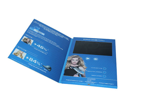 Kleur vier drukte Video in Drukbrochure met TFT-het scherm/USB-haven, videoadreskaartje