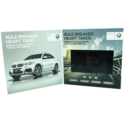 Bedrijfsgift 5 &quot; IPS het Scherm Videobrochure, Videobrochurekaart, Lcd Videobrochurekaart met 210x165mm UVbrochuredruk