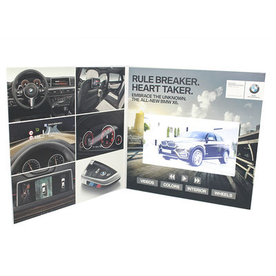 CE ROHS  Video LCD Brochure Custom Printing Paper Crafts With A5 Real Estate Touch Screen